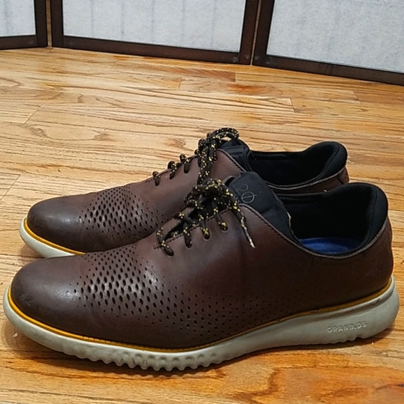 Cole Haan Shoes Cole Haan 2 Zerogrand Dark Brown Leather Perforated